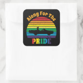 Samen voor de Pride Retro 70's Rainbow Sunset Butt Vierkante Sticker (Tas)