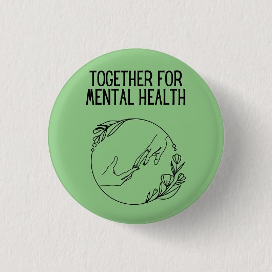 Samen voor geestelijke gezondheid ronde button 3,2 cm (Voorkant)