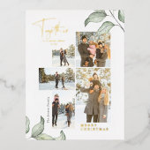 Samen voor kerstfoto Gold Folie Feestdagen Briefkaart (Voorkant)