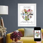 Samen vormen de Aangepaste hartvorm 11 Fotocollage Poster<br><div class="desc">Creëer uw eigen persoonlijke poster met 11 van uw favoriete foto's en uw familienaam/-namen. Het fotomalplaatje is opstelling aan creëer een fotocollage in de vorm van een liefdeshart, tonend uw afbeeldingen in een mengeling van vierkant, portret en landschapformaten. Upload uw foto's die in rijen werken, van boven tot onder. Het...</div>