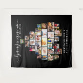 Samen vormen wij een familie Hart 29 Foto Collage Wandkleed (Voorkant (horizontaal))