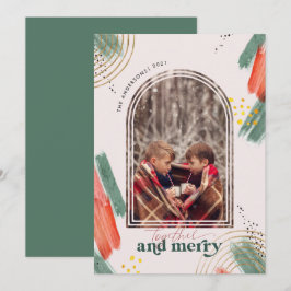 Samen & Vrolijk | Foto Arch Moderne Kerstmis Feestdagenkaart