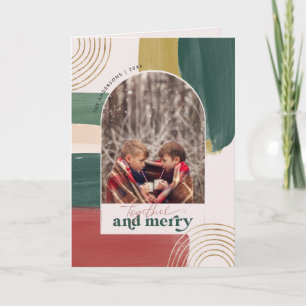 Samen & Vrolijk   Foto Arch Moderne Kerstmis Notitiekaartje