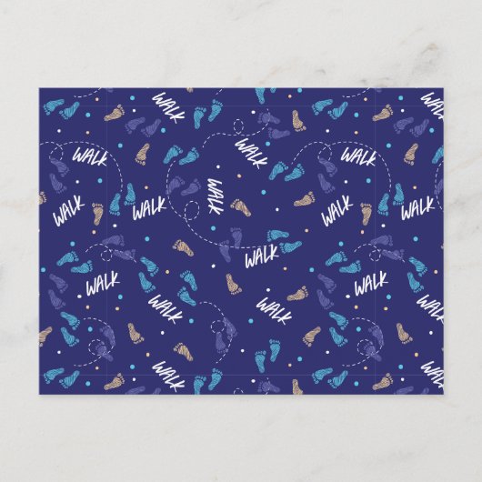 Samen wandelen: Avontuurlijke voetafdruk Silhouet Briefkaart (Voorkant)