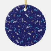 Samen wandelen: Avontuurlijke voetafdruk Silhouet Keramisch Ornament (Voorkant)