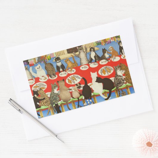 Samen werken 2012 rechthoekige sticker (Envelop)