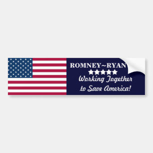 Samen werken aan het redden van Amerika! Romney~Ry Bumpersticker