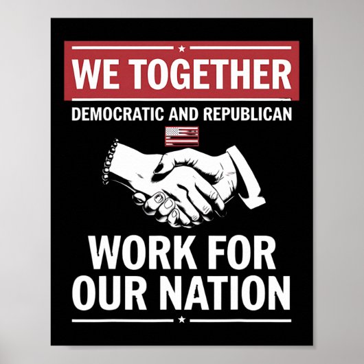 Samen werken de Democraten en de Republikeinen voo Poster (Voorkant)