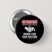 Samen werken de Democraten en de Republikeinen voo Ronde Button 5,7 Cm (Voorkant /achterkant)