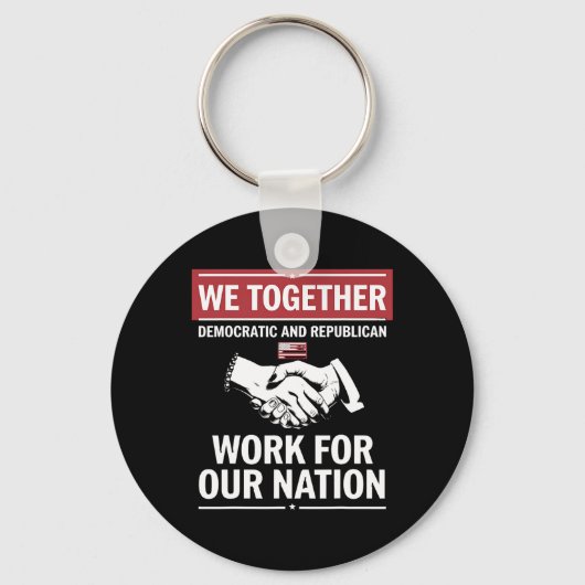 Samen werken de Democraten en de Republikeinen voo Sleutelhanger (Voorkant)