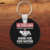 Samen werken de Democraten en de Republikeinen voo Sleutelhanger (Voorkant)