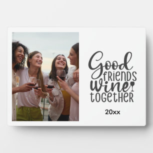 Samen Wijn Drinken met Goede Vrienden Foto Fotoplaat