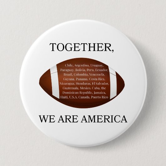 Samen zijn we Amerika  Ronde Button 7,6 Cm (Voorkant)