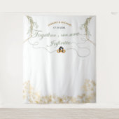Samen zijn we oneindig bruiloftswijsheid groen gou wandkleed (Voorkant)