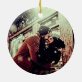 Samen zijn we sterke Holiday Foto White Keramisch Ornament (Achterkant)