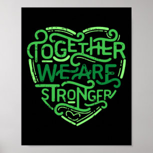 Samen zijn we sterker Mentale Gezondheidsbewustzij Poster