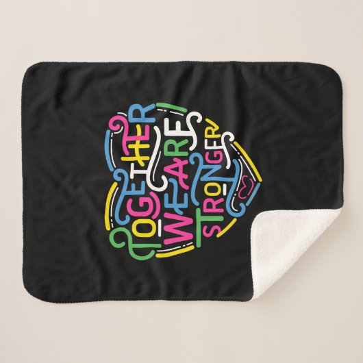 Samen zijn we sterker sherpa deken (Voorkant (horizontaal))