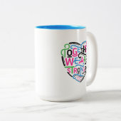 Samen zijn we sterker tweekleurige koffiemok (Voorkant rechts)