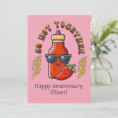 Samen Zo Heet Hete Saus Pittige Verjaardag Feestdagenkaart (Staand voorkant)