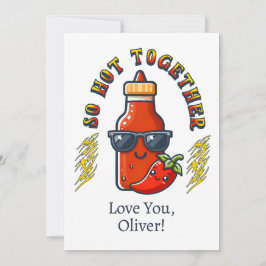 Samen zo heet Hot Sauce Spicy Love Card Feestdagenkaart