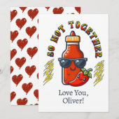 Samen zo heet pittige liefdeskaart feestdagenkaart (Voorkant / Achterkant)