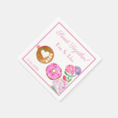 Samen Zoet Roze Donut Met Latte Servet (Hoek)