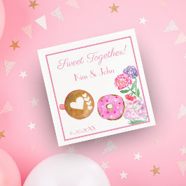 Samen Zoet Roze Donut Met Latte Servet