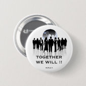 Samen zullen we 2 ronde button 5,7 cm (Voorkant /achterkant)