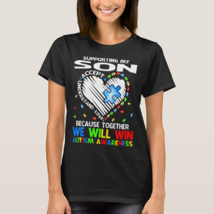 Samen zullen we autisme Awar winnen om mijn zoon t T-shirt