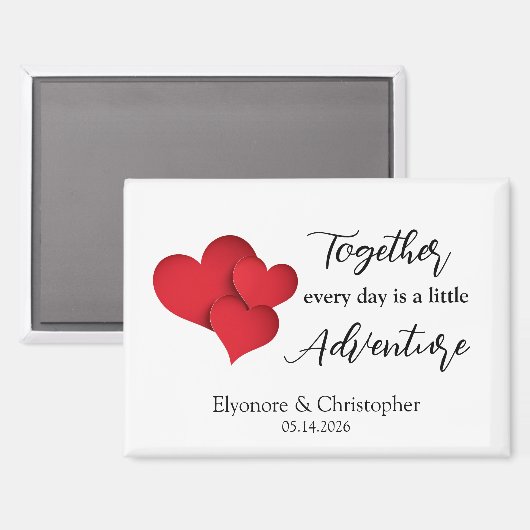 SamenElkeDag Avontuur Valentijnsdag Citaat Magneet (Voorkant / Achterkant)