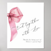 Samengebonden met liefde Roze Strik Verjaardagsatt Poster (Voorkant)