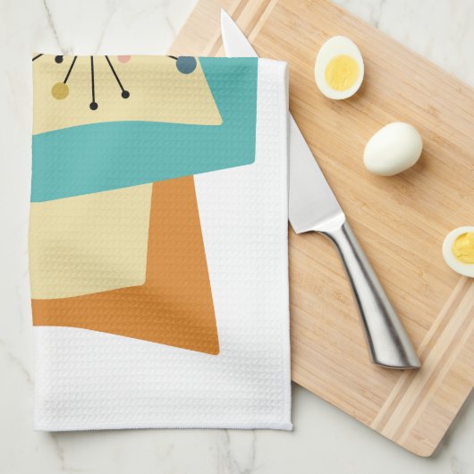 Samengedrukte rechthoek Midden-eeuwse moderne retr Theedoek (Quarter Fold)