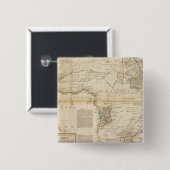 Samengesteld Afrika handgekleurde kaart Vierkante Button 5,1 Cm (Voorkant /achterkant)