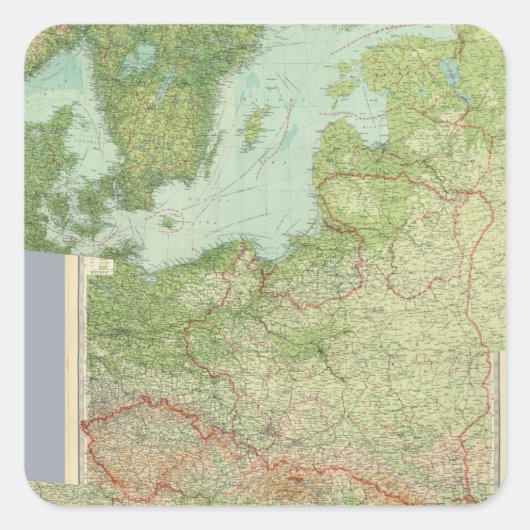 Samengesteld Midden-Europa Vierkante Sticker (Voorkant)