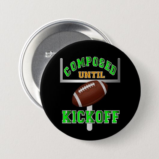 Samengesteld tot Football Kickoff Ronde Button 7,6 Cm (Voorkant /achterkant)