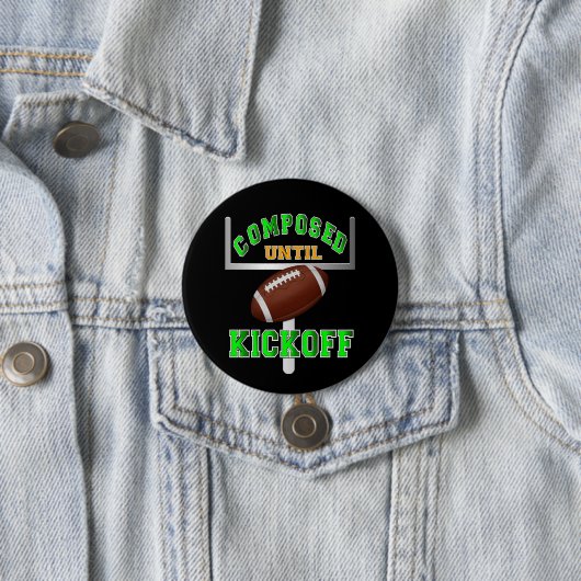Samengesteld tot Football Kickoff Ronde Button 7,6 Cm (In situ)