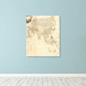 Samengestelde Aziatische handgekleurde kaart Canvas Afdruk (Insitu (Houten vloer))
