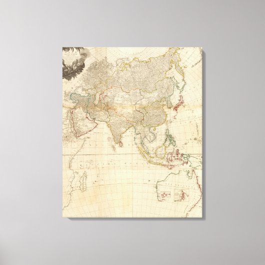 Samengestelde Aziatische handgekleurde kaart Canvas Afdruk (Voorkant)
