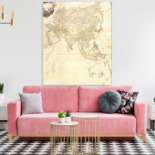 Samengestelde Aziatische handgekleurde kaart Canvas Afdruk (Insitu (Woonkamer))