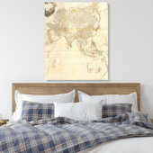 Samengestelde Aziatische handgekleurde kaart Canvas Afdruk (Insitu (Slaapkamer))