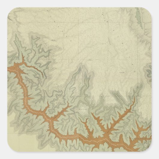 Samengestelde geologische kaart van Kaibab Plateau Vierkante Sticker (Voorkant)