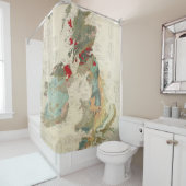 Samengestelde geologische, paleontologische kaart douchegordijn (In situ)