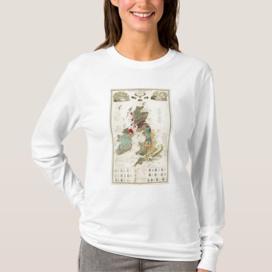 Samengestelde geologische, paleontologische kaart t-shirt (Voorkant)