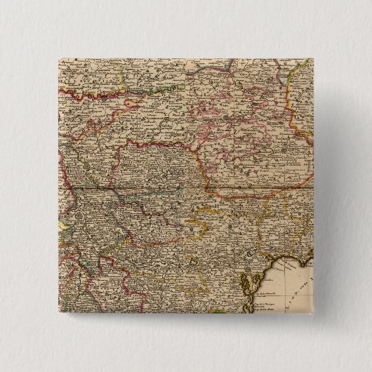 Samengestelde kaart van de franse nederzettingen vierkante button 5,1 cm (Voorkant)