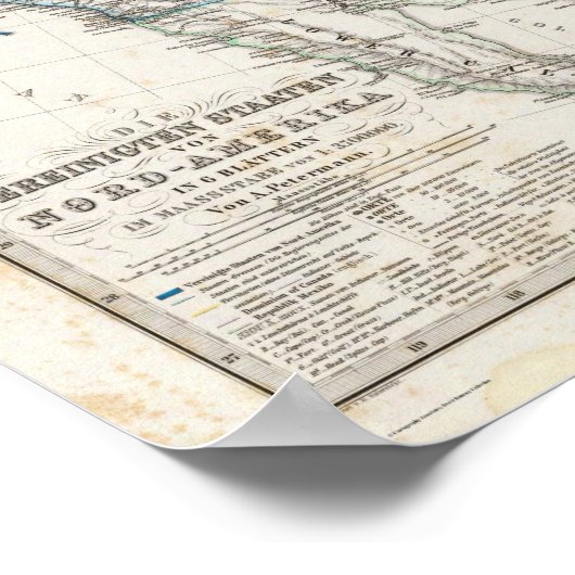 Samengestelde kaart van de Verenigde Staten van Am Poster (Hoek)