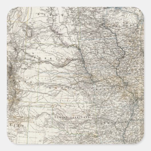 Samengestelde kaart van de Verenigde Staten van Am Vierkante Sticker (Voorkant)