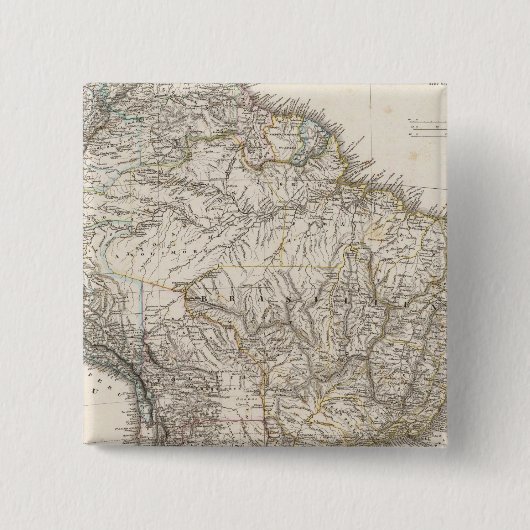 Samengestelde kaart van Zuid-Amerika Vierkante Button 5,1 Cm (Voorkant)