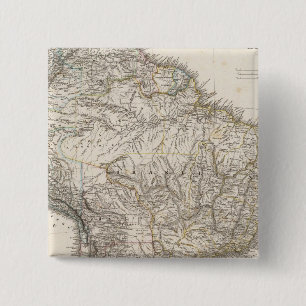 Samengestelde kaart van Zuid-Amerika Vierkante Button 5,1 Cm