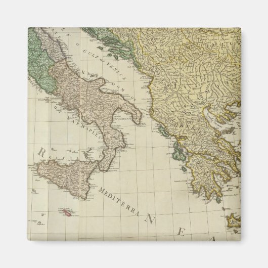 Samengestelde mediterrane Atlas-kaart Magneet (Voorkant)