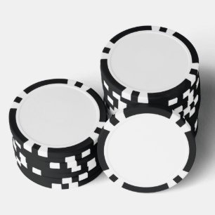 Samengestelde Pokerfiches, Zwarte Gestreepte Rand Poker Chips